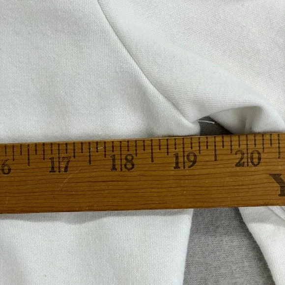 ASRV Hoodie Mens Large White Longline Terry Pullover Gym Athletic Slim-Fit - Picture 9 of 12